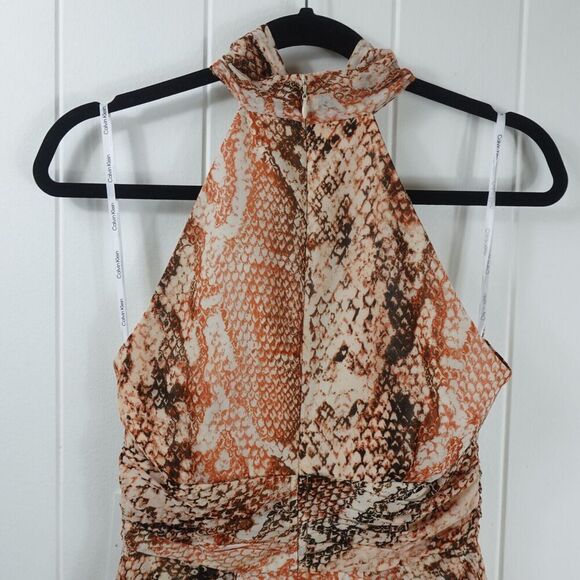 Calvin Klein Womens Snake Print Halter Maxi Dress Size 2 - Picture 12 of 15